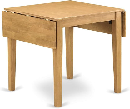 East West Furniture NDVA5-OAK-C 5 Piece Kitchen Table & Chairs Set Includes a Rectangle Dining Room Table with Dropleaf and 4 Linen Fabric Upholstered Chairs, 30x48 Inch, Oak