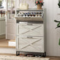 Maupvit Shoe Storage Cabinet with 3 Flip Drawers, Freestanding Organizer with Metal Legs for Entryway, Narrow Shoe Rack Cabinet, Beige