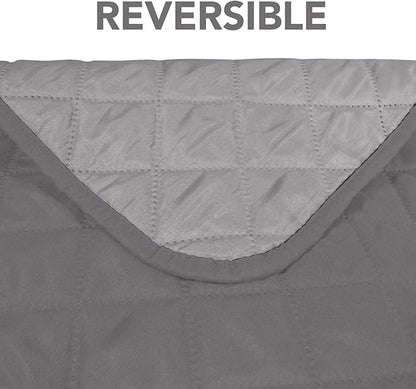 PureFit Reversible Sofa Couch Cover Water Resistant Couch Covers for 3 Cushion, Washable Furniture Cover with Non-Slip Foam and Adjustable Strap for Dogs, Pets (Oversized Sofa, Gray/Light Gray)