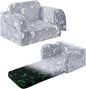 Kids Toddler Chair, 2-in-1 Toddler Couch Fold Out, Convertible Chairs for Toddlers Comfy Sofa to Lounger with Glow in The Dark Feature, Soft for Girls and Boys