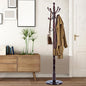 Coat Racks Free Standing with 14 Hooks, Natural Wood Coat Stands for Entryway, Adjustable Height 72 in Tree Coat Rack Stand for Hallway Home Office Bedroom (Mahogany Ruyi)