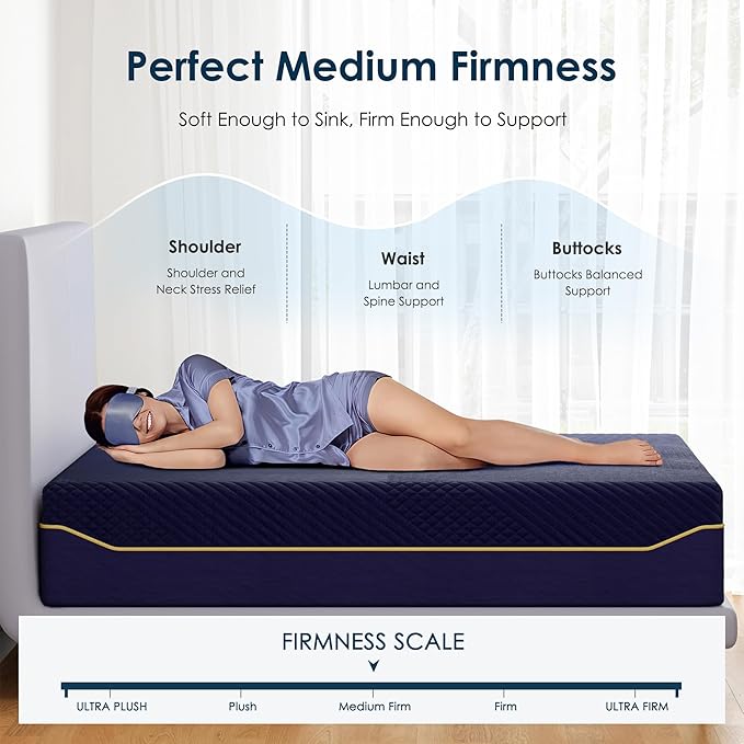 SDHYL Twin Mattress, 12 Inch Gel Infused Memory Foam Mattress for Good Sleep, Bed in a Box Mid Firm CertiPUR-US Certified & Fiberglass Free, Washable Cover, 75"*39"