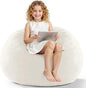 HABUTWAY 2FT Bean Bag Chair, 2' Beanbags Small Bean Bag Chairs with Filling, Teardrop Bean Bag Chair Luxurious Velvet Ultra Soft Fur with Removable Cover (Beige)
