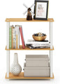 Furinno Turn-S-Tube 3-Tier Compact Multipurpose Shelf Display Rack, Square, Beech/White, 3-Tier Square Tubes