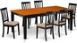 East West Furniture QUAN7-BCH-C 7 Piece Dining Room Furniture Set Consist of a Rectangle Kitchen Table with Butterfly Leaf and 6 Linen Fabric Upholstered Chairs, 40x78 Inch, Black & Cherry