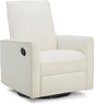 Upholstered Recliner Swivel Glider Nursery Chair Reclining Performance Fabric Rocker with Metal Base,Basketweave,Cream