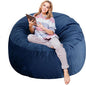 4 Ft Bean Bag Chairs for Adults/Teens with Memory Foam Filling, Comfy Bean Bag Sofa with Filler Included, Soft Dutch Velvet Fabric Beanbags,4 Foot, Navy