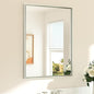 TETOTE Brushed Nickel Mirror for Bathroom Sink 24" x 32" Beveled Frame Brushed Nickel Vanity Rectangle Mirror for Bathroom Wall, Modern Farmhouse, Tempered Glass, Shatterproof, Stronger Frame