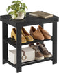 SONGMICS Shoe Rack Bench, 3-Tier Bamboo Shoe Storage Organizer, Entryway Bench, Holds Up to 286 lb, 11.3 x 19.7 x 17.8 Inches, for Entryway Bathroom Bedroom, Ink Black ULBS001B01