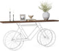 LITTLE TREE Narrow Sofa Table, 70.9-Inch Extra Long Console Table for Living Room, Entryway, with Unique Bicycle Metal Base. White and Brown