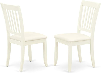 East West Furniture DODA5-LWH-C 5 Piece Modern Dining Table Set Includes a Rectangle Wooden Table with Butterfly Leaf and 4 Linen Fabric Dining Room Chairs, 42x78 Inch, Linen White