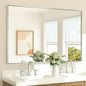 TETOTE Brushed Nickel Bathroom Vanity Mirror 55" x 36" Beveled Framed Bathroom Wall Mirror for Over Sink Brushed Nickel, Tempered Glass, Modern Farmhouse Bedroom, Entryway, Living Room