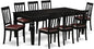 East West Furniture LGAN9-BLK-LC 9 Piece Dining Table Set Includes a Rectangle Dinner Table with Butterfly Leaf and 8 Faux Leather Dining Room Chairs, 42x84 Inch, Black