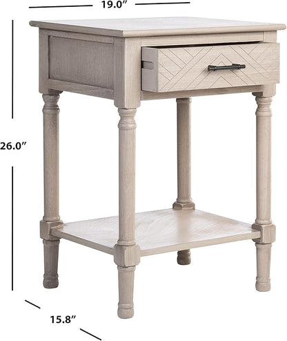 SAFAVIEH Home Collection Peyton Greige 1-Drawer Lower Shelf Accent Table ACC5704D