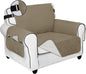 PureFit Reversible Sofa Cover Water Resistant Chair Couch Cover, Machine Washable Furniture Cover with Non-Slip Foam and Adjustable Strap for Dogs, Pets (Chair, Beige/Ivory)