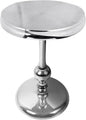 CLEENTABLE Pedestal Round Side Table- Lightweight Metal Table for Farmhouse,Indoor/Outdoor Nightstand for Living Room, Bedroom, Corners, Office - Modern Design, Easy Assembly 21" (Silver)
