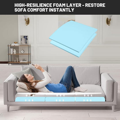 Couch Cushion Support for Sagging Seat - 20" x 20" High-Density Curved Foam Sofa Cushion Support Board,Couch Supporter for Under The Cushions,Blue Set of 2
