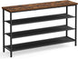 VASAGLE Shoe Rack, 4-Tier Shoe Storage Organizer for Entryway and Closet, Holds 15-18 Pairs of Shoes, 3 Fabric Shelves, Steel Frame, Industrial, Rustic Brown and Black ULBS135B01