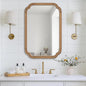 WallBeyond 20" x 30" Rounded Corner Arch Wall Mirror with Wood Frame for Entryway, Living Room or Bedroom Home Decor - Light Woodgrain [20" x 30" Honey-Colored]