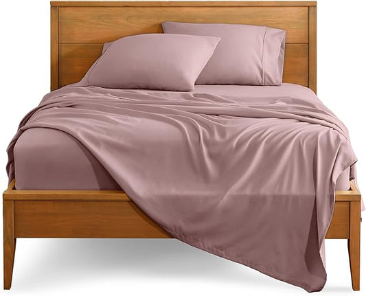 Bare Home Twin XL Sheet Set - 1800 Ultra-Soft Microfiber Twin Extra Long Bed Sheets - Double Brushed - Deep Pockets - Easy Fit - Extra Soft - 3 Piece Set - Bed Sheets & Pillowcases (Twin XL, Mauve)