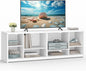 VASAGLE TV Stand for TVs up to 75 Inches, Entertainment Center with Storage Shelves, TV Console Table, Easy to Assemble, TV Cabinet for Living Room, Bedroom, Cloud White ULTV112W01