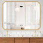 36 x 48 Inch Gold Bathroom Vanity Mirror for Wall with Non-Rusting Metal Frame Large Rounded Rectangle Mirror for Over Sink (Horizontal/Vertical)