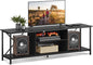 WLIVE TV Stand for 70 Inch TV, Entertainment Center with Storage, Industrial TV Console for Living Room and Bedroom, Black
