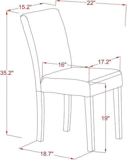 East West Furniture AMAB5-BCH-06 5 Piece Dining Set Includes a Round Kitchen Table with Pedestal and 4 Shitake Linen Fabric Parson Dining Chairs, 36x36 Inch, Black & Cherry