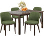 COLAMY 60 Inch Rectangular Kitchen Dining Table for 4, Modern Farmhouse Dining Table Set for 4, Wood Dining Table and Upholstered Dining Chairs for Kitchen, Dining Room, Restaurant, Brown/Green