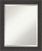 Amanti Art Brown Wall Mirror 24x20 Rustic Plank Espresso Narrow Rectangle Bathroom Mirror for Wall Decor Living Room, Small Rustic Farmhouse Frame, Hangs Horizonally and Vertically, Bathroom Decor