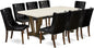 East West Furniture V727FO749-9 9 Piece Modern Dining Table Set Includes a Rectangle Wooden Table with V-Legs and 8 Black Faux Leather Upholstered Chairs, 40x72 Inch, Multi-Color