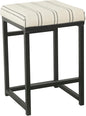 HomePop Home Decor | Modern 24-Inch Counter Stool | Backless Metal Frame Bar Stools Counter Height | Decorative Home Furniture, Black and White Stripe