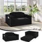 MeMoreCool Convertible Sofa Bed, Pull Out Loveseat Sleeper Sofa, Small Boneless Cloud Couch Bed for Adults, Fold Out Foam Love Seat Black, Corduroy Folding Floor Couch for Bedroom