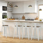 24 Inch Swivel Bar Stools Set of 4, Counter Height Bar Stools with Low Back, Metal Industrial Bar Chairs for Kitchen Island (White)