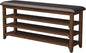 Wooden Shoe Bench Storage with Leather Cushion, Rustic Solid Wood Entryway Bench with 3-Tiers Height Adjustable, Shoe Rack Front Doors Entrances for Hallway Living Room,Mudrooms (Brown,47.2")