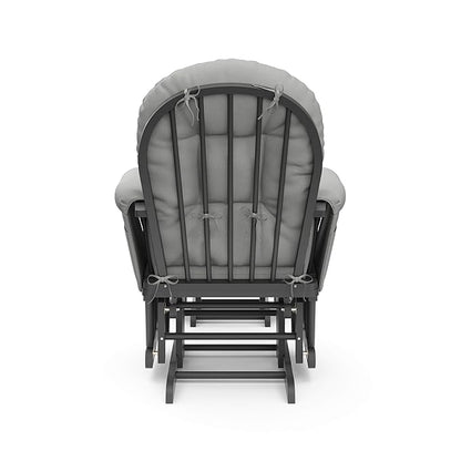 Storkcraft Premium Hoop Glider & Ottoman (Pebble Gray/Light Gray) — GREENGUARD Gold Certified Nursery Glider, Solid Wood Craftsmanship, Smooth-Gliding Nursery Chair and Ottoman, Award-Winning