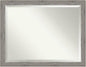 Amanti Art Grey Wall Mirror 35x45 Regis Barnwood Grey Rectangle Bathroom Mirror for Wall Decor Living Room, X-Large Rustic Farmhouse Wood Frame, Hangs Horizonally and Vertically, Bathroom Decor