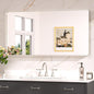 Keonjinn 42 x 20 Inch Brushed Nickel Bathroom Mirrors for Over Sink, Rounded Rectangle Silver Bathroom Vanity Mirror, Metal Framed Farmhouse Mirror for Wall, HD Tempered Glass(Horizontal/Vertical)