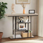 HABUTWAY 42" Industrial Console Table, Narrow 4-Tier Wood Entryway Table for Living Room, Accent Tables Living Room, Hallway Table, Sofa Table for Front Door, Hallway, Foyer, Rustic Grey