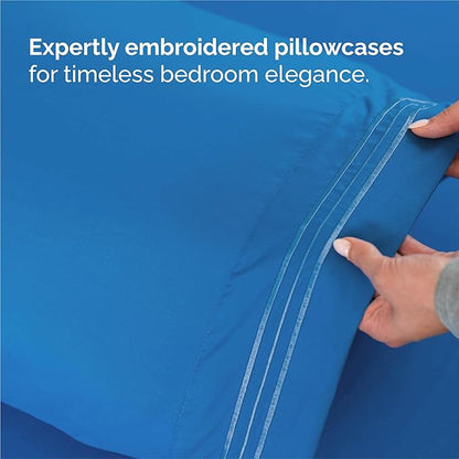 King Size 4 Piece Sheet Set - Comfy Breathable & Cooling Bed Sheets Set - Hotel Luxury Bedding for Women, Men, Kids, Teens, Boys & Girls - Deep Pockets, Soft and Wrinkle Free - Oeko-Tex - Royal Blue