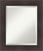 Amanti Art Brown Wall Mirror 26x22 Sloped Espresso Rectangle Bathroom Mirror for Wall Decor Living Room, Small Modern Contemporary Frame, Hangs Horizonally and Vertically, Bathroom Decor, Beveled Edge