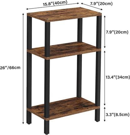TUTOTAK Small Side Table, Narrow End Table, Skinny Sofa Table, Slim Nightstand, Couch Table, Living Room, Bed Room, Brown TB01BB0772