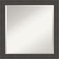 Amanti Art Silver Bathroom Mirror for Over Sink, 24x24 Blaine Light Pewter Narrow Square Vanity Mirror, Medium Modern Contemporary Frame, Hangs Horizonally and Vertically, Bathroom Wall Decor, Beveled