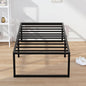 EMODA 16 Inch Narrow Twin Bed Frame 30x75, Heavy Duty Metal Platform No Box Spring Needed, Easy Assembly Noise Free, Black