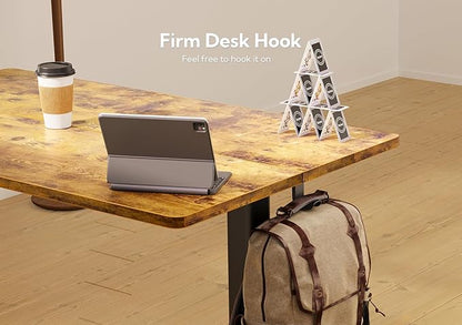 YDN Standing Desk with Keyboard Tray, 48 Inch Height Adjustable Desk, Brown Stand Up Desks for Home and Office, 48inch Rustic Brown