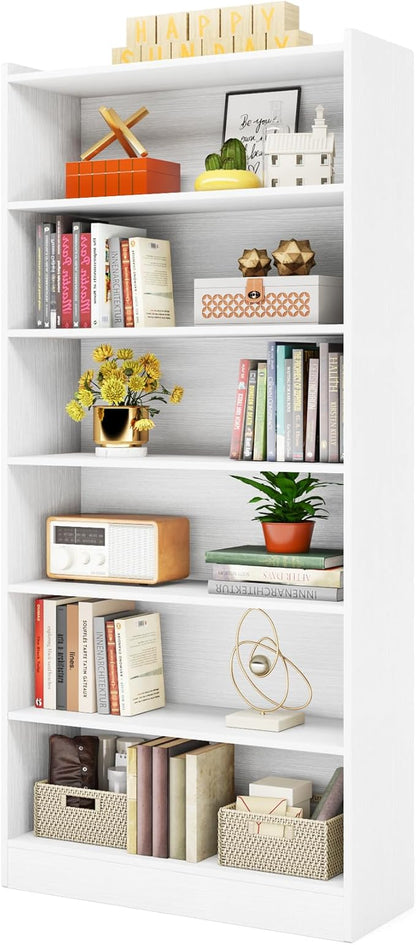 Tribesigns 78-inch Tall Bookcase, Modern 7-Tier White Library Bookshelf with Storage Shelves, Large Open Bookcases Display Shelving Unit for Bedroom Living Room Office