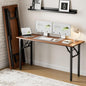Frylr Small Folding Computer Desk – Portable 55.1 Inch Foldable Laptop Table, Collapsible and Compact for Easy and Fast Setup, Lightweight for Small Spaces, Home Craft and Study Use, Dark Walnut