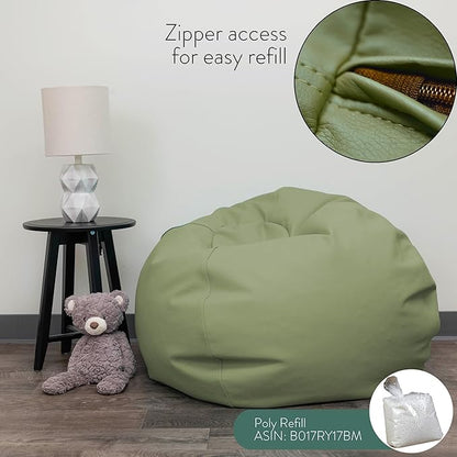 Children's Factory, CF610-036, 26" Go2 Bean Bag, Sage, Kids Flexible Seating for Reading Nook, Daycare, Playroom, Classroom, and Homeschool Furniture