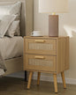 Masupu Rattan Night Stand,Modern nightstand Boho Bedside Table with 2 Drawer,Small End Side Table for Bedroom,Living Room,Office,Natural