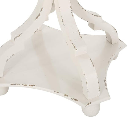 Christopher Knight Home Eudora French Country Accent Table with Square Top, Natural + Distressed White
